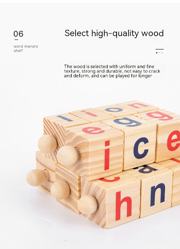Title 6, Wooden Words Memory Frame Early Education Fun C...