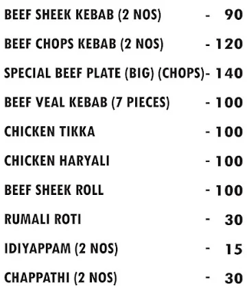 Mughal Kebab Center menu 
