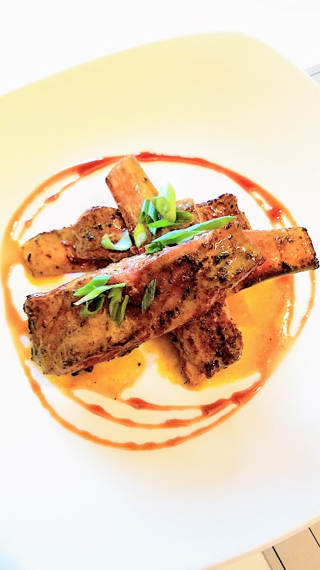 Jake's Grill and Anderson Ranches Lamb Pasture to Plate specials menu: the grilled center cut lamb ribs with curry sauce, pomegranate molasses, and saba glaze