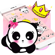 Pink Lovely Panda Cute Theme  Icon