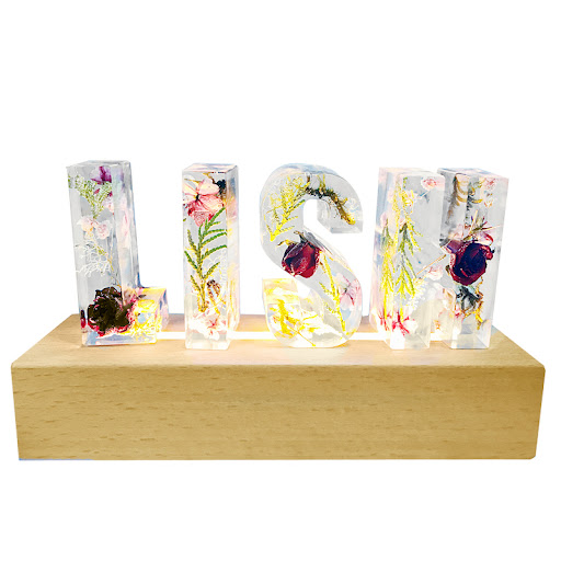 Title 14, Dried Flower English Alphabet Night Light Base ...