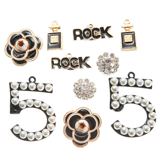 Title 5, Camellia Pearl Rhinestone Hole Shoe Buckle Summ...