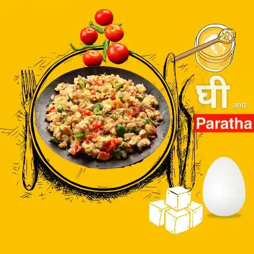 Paneer Egg Bhurji (Desi Ghee)