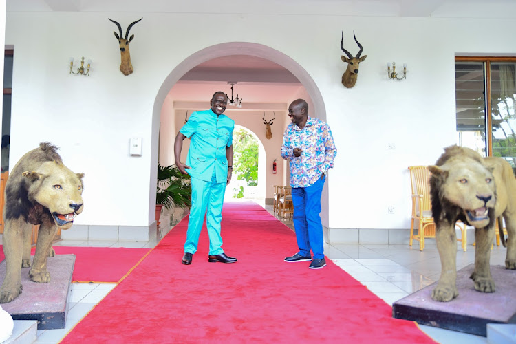 President William Ruto and his deputy, Rigathi Gachagua at State House, Mombasa on November 2, 2023