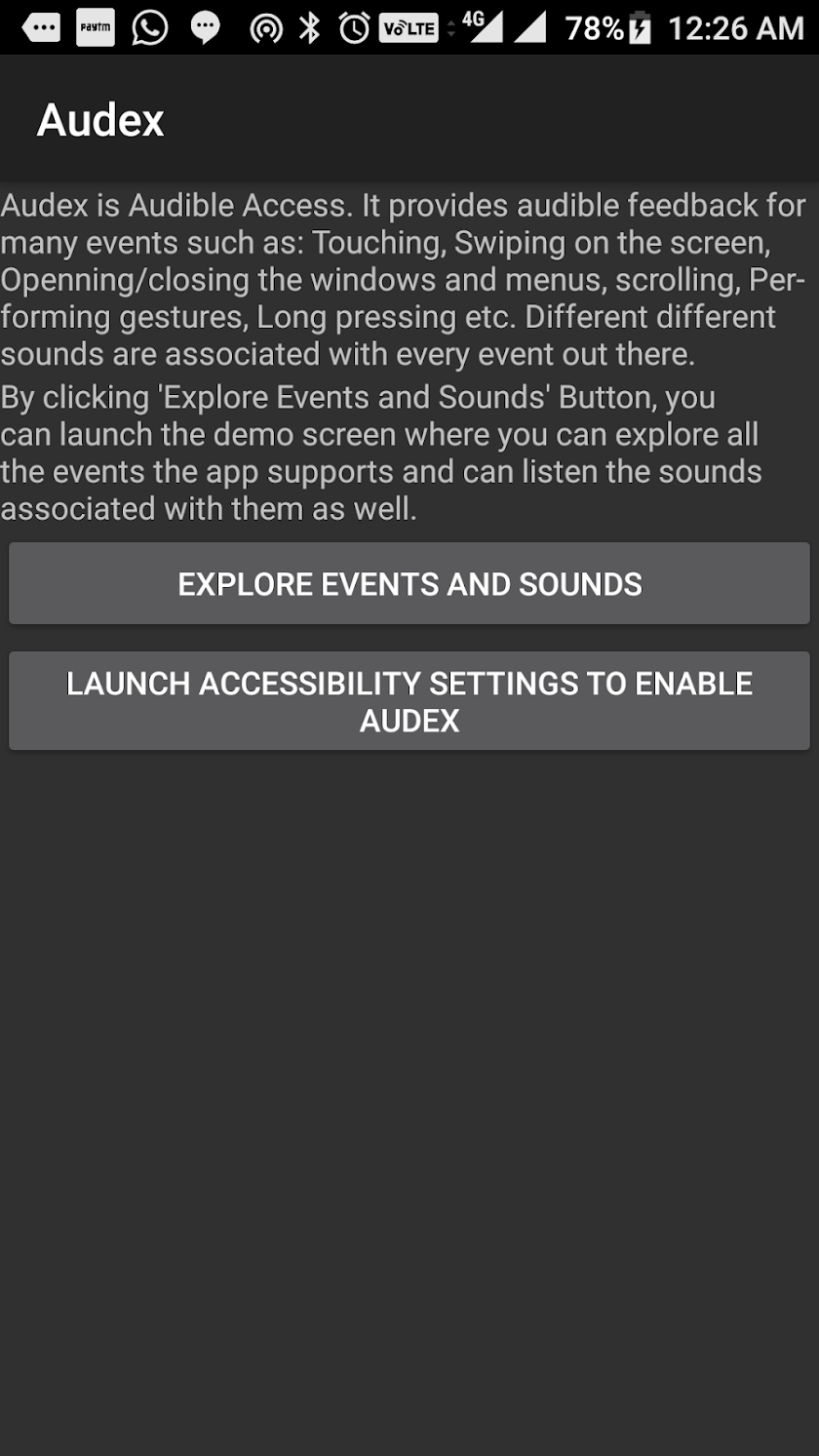 Audex: Audible Access Screen 3