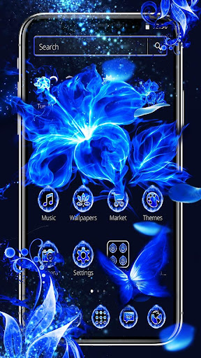 Blue Ice Fire Flower Theme