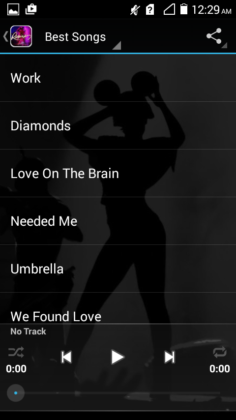 Rihanna Mp3 Songs &amp; Lyrics Screen 2