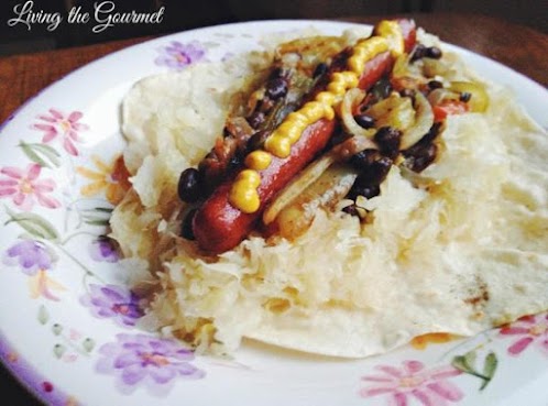 Hot Dogs with Black Beans and Sauerkraut