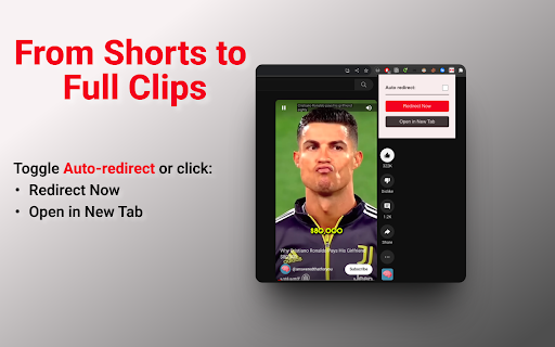 YouTube Short Redirector From Shorts to Clips