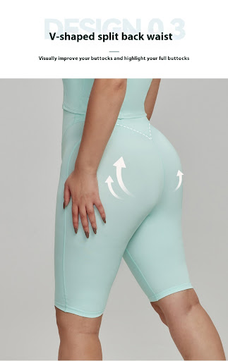 Title 13, Nylon Plus Size Sports Shorts High Waist
