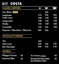 Costa Coffee menu 1