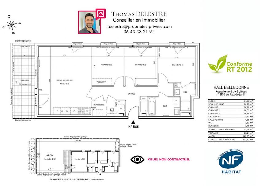 Vente appartement 4 pièces 82.58 m² à Bernin (38190), 442 000 €