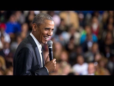 President Obama delivers the 2018 Nelson Mandela Annual Lecture in Johannesburg, South Africa earlier this week.