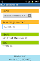 IBAN Calculator NL Screenshot