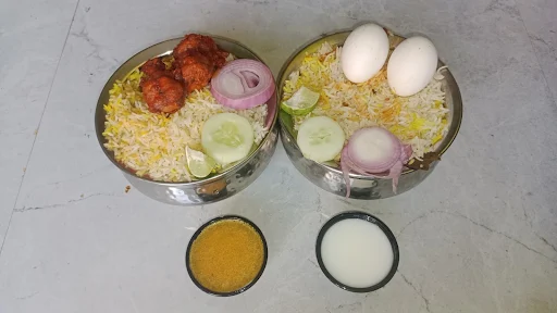 Chicken Lollipop Biryani With Egg Biryani