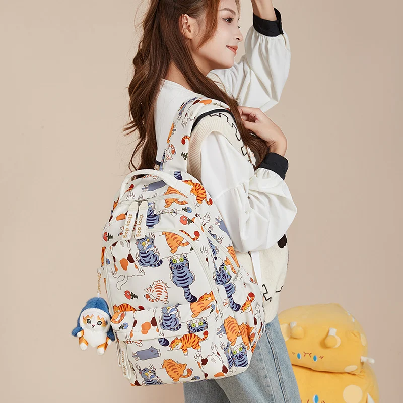 Mochila Feminina Personalizada com Estampa Fofa e Doce Perfeita para Uso Diário, Ideal para Escola e Presentear