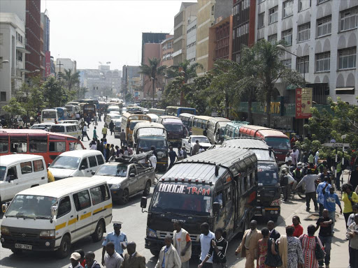 Matatu's lined up along Tom Mboya street. Photo/Monicah Mwangi