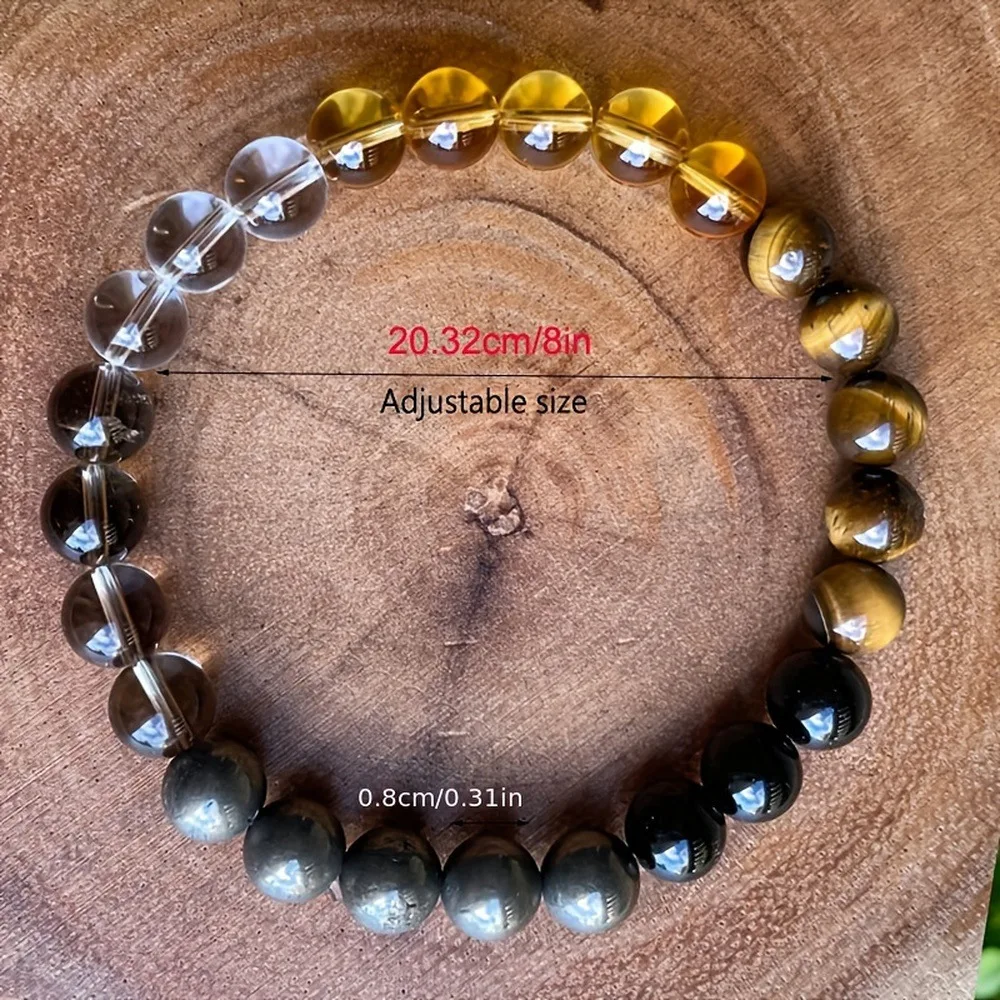 Title 1, Trendy obsidiaan geweven armband voor dames en ...