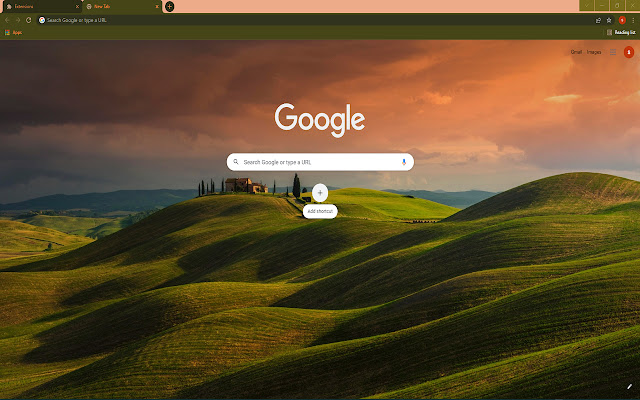 Tuscan Fields HD Theme chrome extension