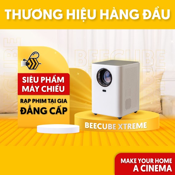 Máy Chiếu Phim Mini Beecube Xtreme - Độ Sáng Cực Lớn, Độ Phân Giải Full Hd 1080P - May Chieu Mini 4K, Cho Điện Thoại