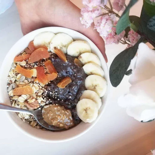 Chocolate Banana Almonds Muesli In A Jar