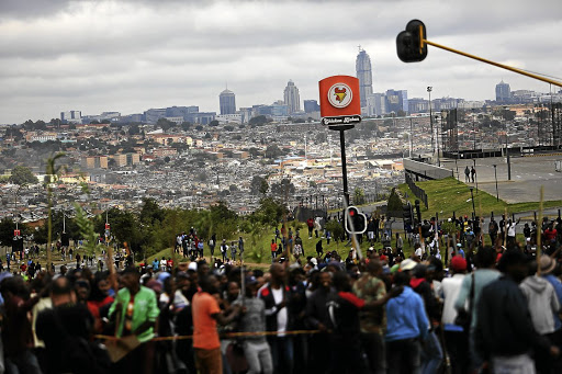 Alexandra residents protest about crime and lack of service delivery in the Johannesburg township.