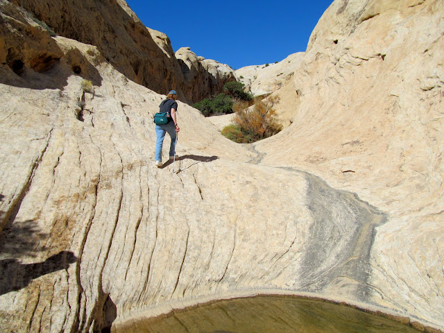 Jan hiking to Wild Horse Window