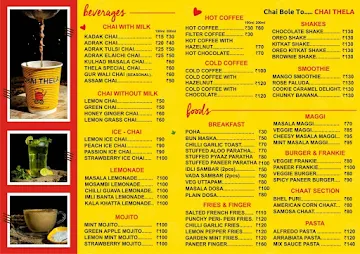 Chai Thela menu 