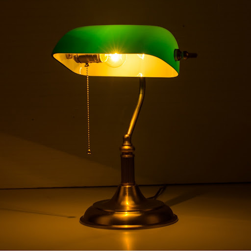 Title 1, Zelena staklena stona lampa za kancelariju i ho...