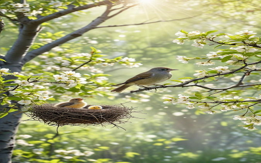Bird's nest in the tree wallpaper screenshot 1