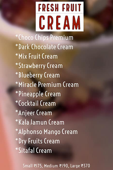 Yoghurt Studio menu 