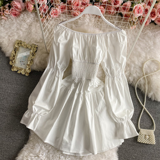 Title 3, Slim, Thin Temperament Waist Long-sleeved A-lin...