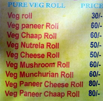 Prashant Roll menu 