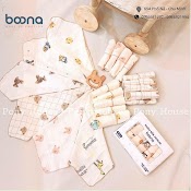 Khăn Sữa Boona - Set 6 Khăn Xô Muslin Siêu Mềm, Mịn Rửa Mặt, Tắm Cho Bé Sơ Sinh