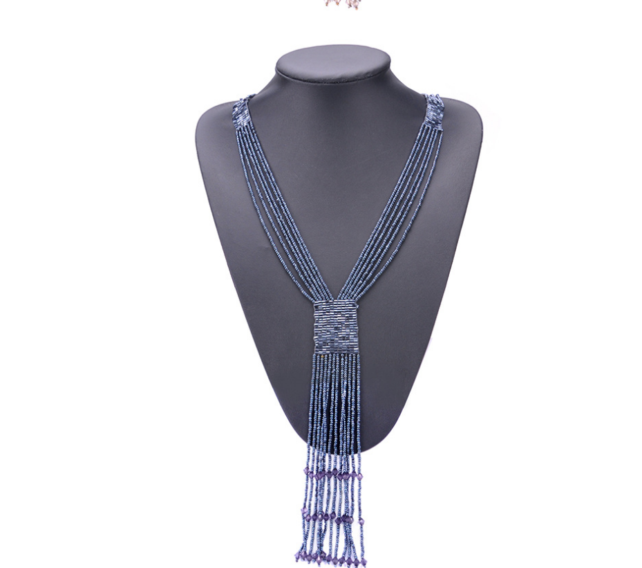 Bohemian long tassel necklace