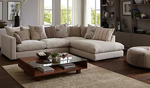 L Shape Sofa Set:- 5 Seater Fabric Sofa Set (Off-White)