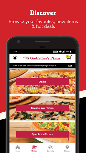 Screenshot Godfather's Pizza