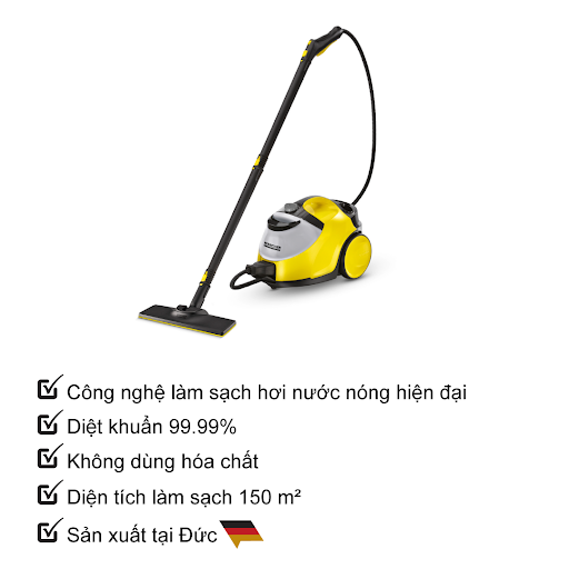 Máy làm sạch bằng hơi nước Karcher SC 5 Easyfix EU công suất nhiệt 2200w với hiệu quả làm sạch 150 m2