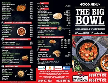 The Big Bowl menu 