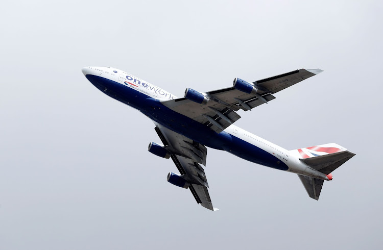 A British Airways Boeing 747 G-CIVD leaves London Heathrow airport on it's final flight, the first of 31 jumbo jets to be retired early by the airline due to the coronavirus disease (COVID-19) pandemic, in London, Britain August 18, 2020. REUTERS/John Sibley