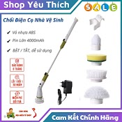 Chổi Điện Cọ Nhà Vệ Sinh Bồn Cầu Jesopb Đa Năng Không Dây Tặng Kèm 4 Đầu Thay Thế Vệ Sinh Các Ngóc Ngách