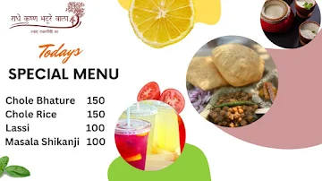 Radhey Krishna bhature wala menu 