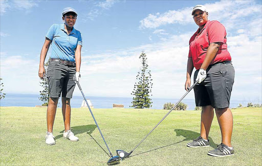 Border professional golfing sisters Yolanda and Siviwe Duma will come up against the best women golfers from around the country when they compete in the Sun Pinkstig Finale at the famous Gary Player and Lost City Golf Course this week. Picture: SIBONGILE NGALWA