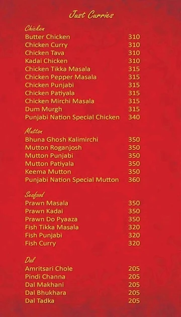 Punjabi Nation menu 