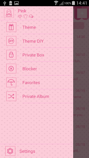 Pink GO SMS Theme