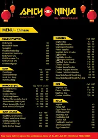 Spicy Ninja menu 1