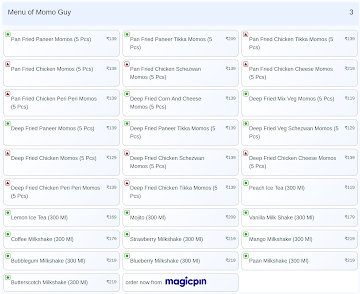 Momo Guy menu 