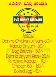 Pvs Donne Biriyani menu 1