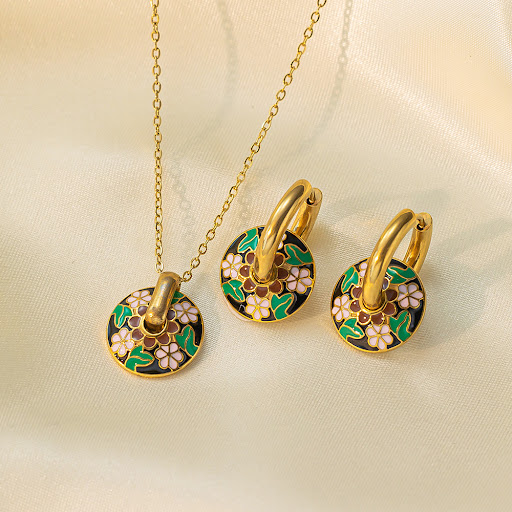 Title 27, Womens Stainless Steel Necklace and Earrings J...