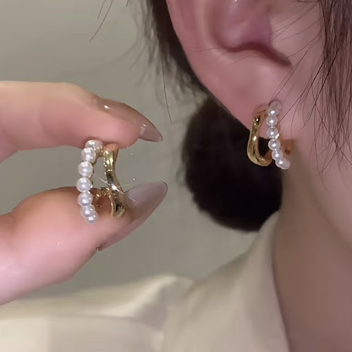 Title 3, Korean Style Womens Love Pendulum Pearl Earrin...